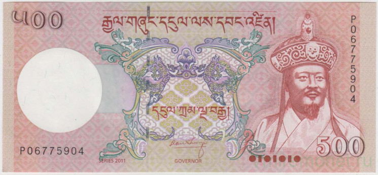 Банкнота. Бутан. 500 нгултрум 2011 год. Тип 33b.