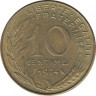  Монета. Франция. 10 сантимов 1974 год. ав.