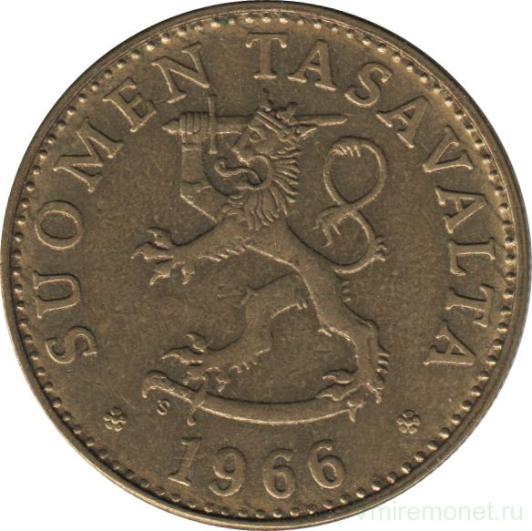 Монета. Финляндия. 50 пенни 1966 год.