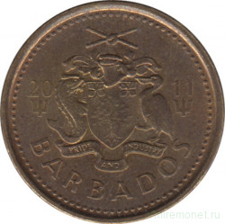 Монета. Барбадос. 5 центов 2011 год.