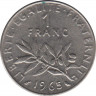 Монета. Франция. 1 франк 1965 год. ав.