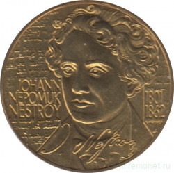 Монета. Австрия. 20 шиллингов 2001 год. 200 лет со дня рождения Иоганна Нестроя.