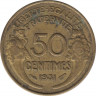 Монета. Франция. 50 сантимов 1931 год. ав.