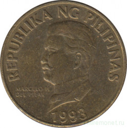 Монета. Филиппины. 50 сентимо 1993 год.