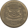 Монета. Сингапур. 5 центов 2001 год. ав.