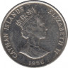 Монета. Каймановы острова. 10 центов 1996 год. ав.