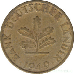 Монета. ФРГ. 5 пфеннигов 1949 год. Монетный двор - Карлсруэ (G).