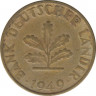 Монета. ФРГ. 5 пфеннигов 1949 год. Монетный двор - Карлсруэ (G). ав.