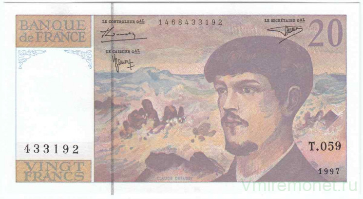 Банкнота. Франция. 20 франков 1997 год. Тип 151i.