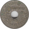 Монета. Тунис. 10 сантимов 1919 год. ав.