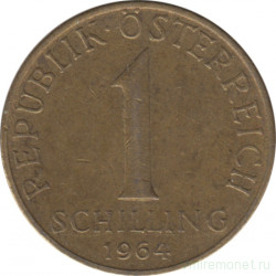 Монета. Австрия. 1 шиллинг 1964 год.