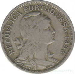 Монета. Португалия. 50 сентаво 1953 год.