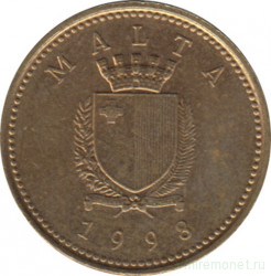 Монета. Мальта. 1 цент 1998 год.