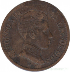 Монета. Испания. 1 сентимо 1906 год.