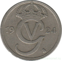 Монета. Швеция. 10 эре 1924 год. 