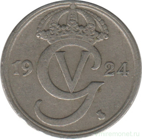 Монета. Швеция. 10 эре 1924 год. 
