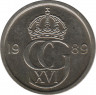 Монета. Швеция. 50 эре 1989 год. ав.