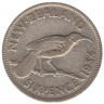 Монета. Новая Зеландия. 6 пенсов 1934 год.