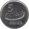 Монета. Фиджи. 5 центов 1999 год. ав.