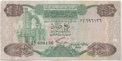 Банкнота. Ливия. 1/4 динара 1984 год. Тип 47.