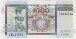 Банкнота. Бурунди. 1000 франков 2009 год.