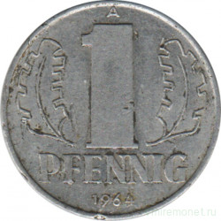 Монета. ГДР. 1 пфенниг 1964 год.