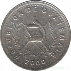 Монета. Гватемала. 5 сентаво 2000 год.