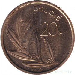 Монета. Бельгия. 20 франков 1989 год. BELGIE.