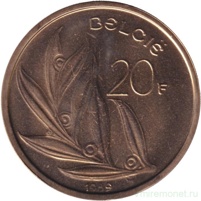 Монета. Бельгия. 20 франков 1989 год. BELGIE.