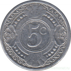 Монета. Нидерландские Антильские острова. 5 центов 2012 год.