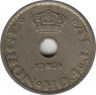  Монета. Норвегия. 10 эре 1924 год. ав.