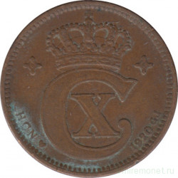 Монета. Дания. 2 эре 1920 год.