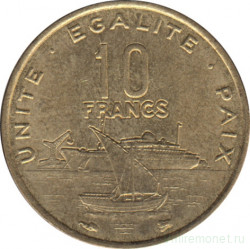 Монета. Джибути. 10 франков 1996 год.