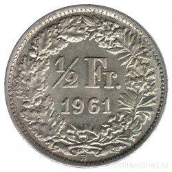 Монета. Швейцария. 1/2 франка 1961 год.