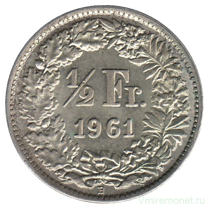 Монета. Швейцария. 1/2 франка 1961 год.