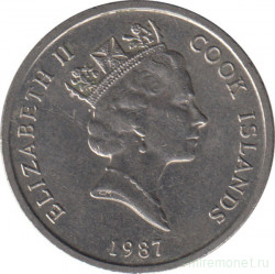 Монета. Острова Кука. 10 центов 1987 год.