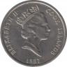 Монета. Острова Кука. 10 центов 1987 год. ав.