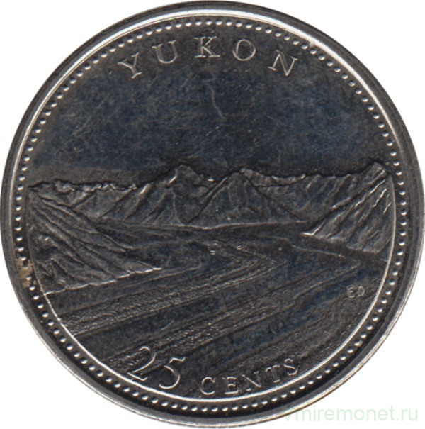 Монета. Канада. 25 центов 1992 год. 125 лет Конфедерации Канада. Юкон.