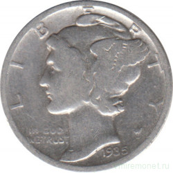 Монета. США. 10 центов 1935 год.