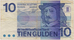 Банкнота. Нидерланды. 10 гульденов 1968 год. Тип 91b.