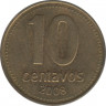 Монета. Аргентина. 10 сентаво 2008 год. ав.