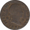 Монета. Испания. 2 мараведи 1828 год. ав.