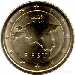 Монета. Эстония. 10 центов 2023 год.