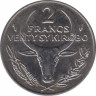Монета. Мадагаскар. 2 франка 1986 год. рев.
