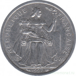 Монета. Французская Полинезия. 2 франка 1997 год.