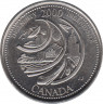 Монета. Канада. 25 центов 2000 год. Миллениум - изобретательность. ав.