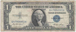 Банкнота. США. 1 доллар 1935 год. Синяя печать. Q. Тип 416D2e. 