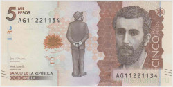 Банкнота. Колумбия. 5000 песо 2018 год. Тип 459.