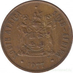 Монета. Южно-Африканская республика (ЮАР). 2 цента 1977 год.