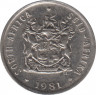 Монета. Южно-Африканская республика (ЮАР). 10 центов 1981 год. ав.
